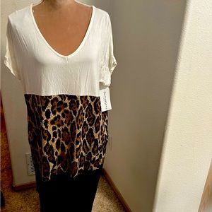 CY brand maxi dress leopard print size large NWT